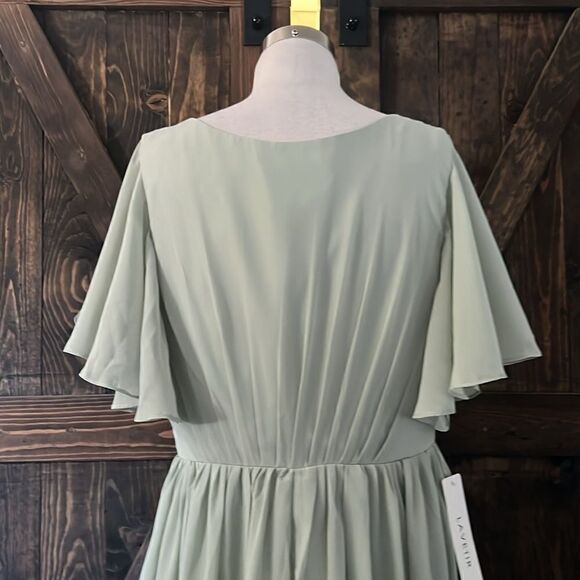 Lacería A-Line V-Neck Half Sleeves Long Chiffon with pockets - Picture 10 of 13